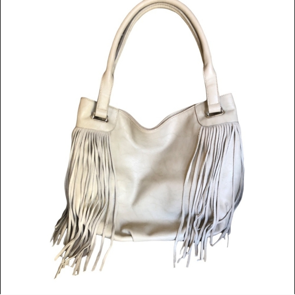 Urban Orginals Fringe Silver Tote Bag